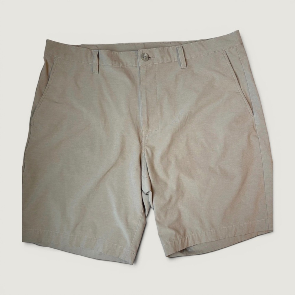 Callaway Golf Shorts Mens 38 Beige Khaki Lightweight Stretch Flat Front Athletic
